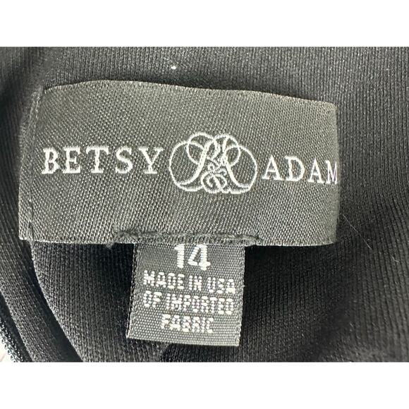 Betsey & Adam Size 14 Cape Sleeve Drape Metallic Evening Gown Taupe Modest $258 - Picture 11 of 14